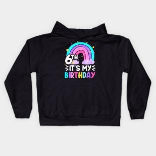 Kids 6 Six Year Old 6Th Birthday Kid Rainbow Party Family Kids Hoodie